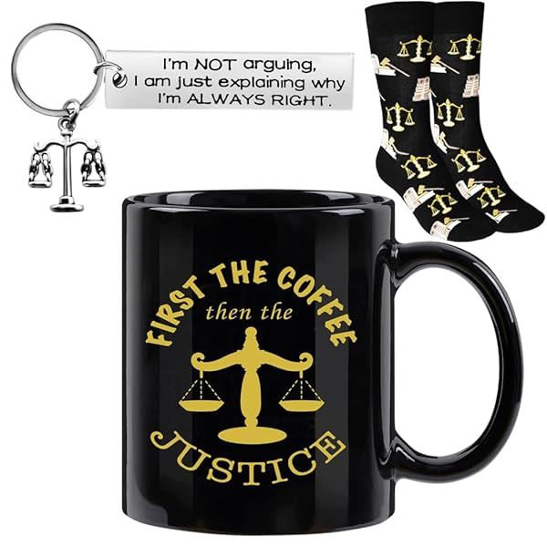 Unique Lawyer Gifts for Men and Law Students Perfect for Graduation and Thank You Celebrations Including Coffee Mugs and More
