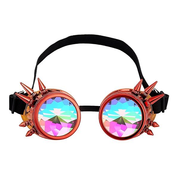 Lelinta Kaleidoscope Steampunk Goggles for Halloween Costume and Cosplay Party Accessories