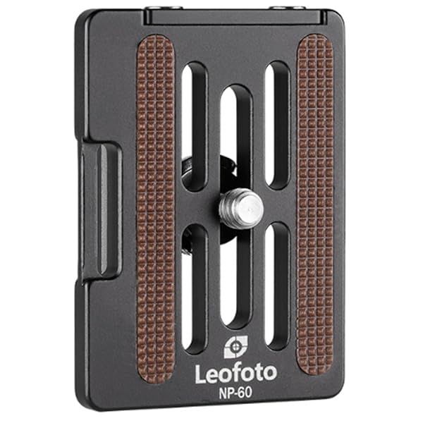 Leofoto NP-60 Anti-Slip QR Plate: Retractable Backstop, Safety Screw & Strap Slot - Arca Compatible
