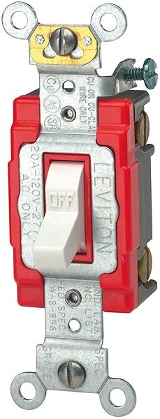 Leviton 1221-2W 20-Amp Toggle Switch: Heavy Duty, Self-Grounding, Quiet AC Control for 120/277V