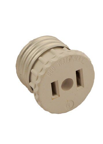Leviton 125V 15A Socket to Outlet Adapter - 660W 2-Pole 2-Wire Converter for Easy Power Access