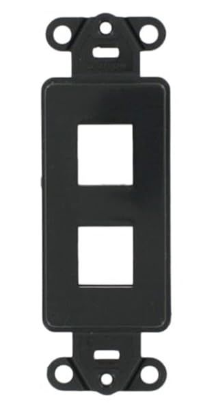 Leviton 41642-E QuickPort Decora Insert: 2-Port Black Wall Plate for Easy Connectivity