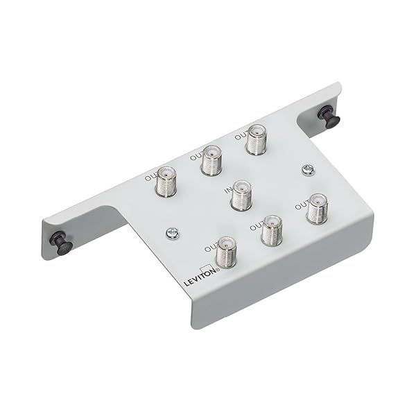 Leviton 47690-6C2 1x6 Passive Video Splitter - 2GHz, White | High-Quality Signal Distribution
