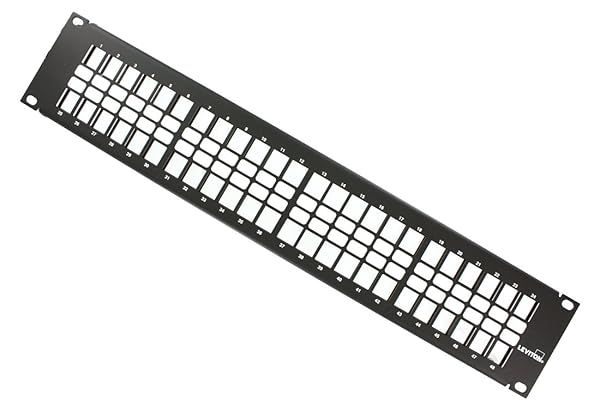 Leviton 49255-H48 QuickPort 48-Port Flat Panel with Cable Management - Black, 2RU