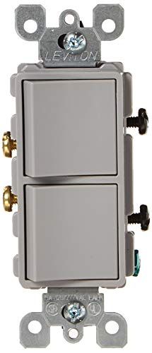 Leviton 5634-GY 15 Amp Decora Single-Pole AC Switch - Commercial Grade, Gray, 120/277 Volt