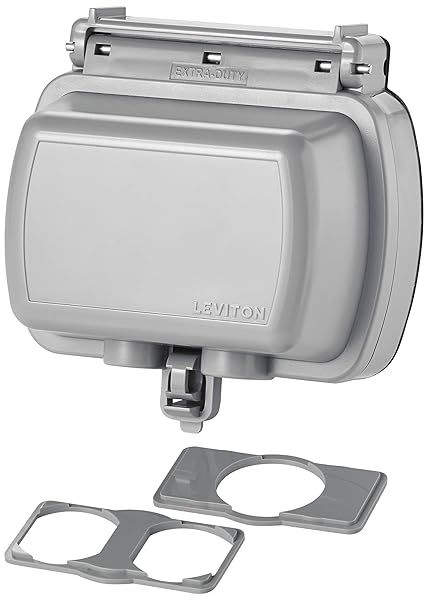 Leviton 5981-UGY & 5981-UCL While-in-Use GFCI Cover for Duplex & Single Outlets - Gray