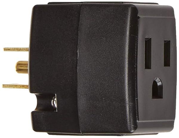 Leviton 692-E Triple Cube Grounding Adapter: 15 Amp, 125V - Black Power Solution