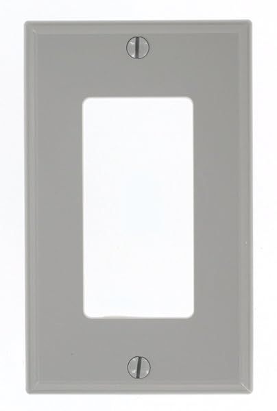 Leviton 80401-NGY Gray 1-Gang Decora GFCI Wallplate - Durable Thermoplastic Nylon Device Mount