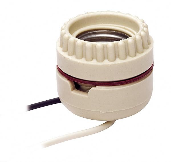 Leviton 8101 019-0-000 Keyless Lamp Holder - 1-Circuit, 660W, Medium, White - Easy Installation & Durable Design