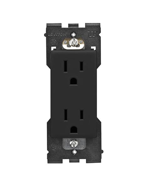 Leviton RER15-OB Renu 15-Amp Tamper-Resistant Outlet in Onyx Black - Safe & Stylish Power Solution