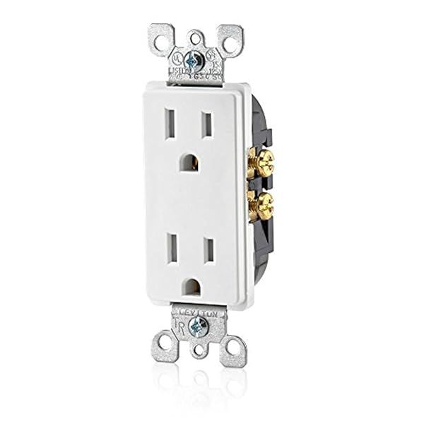 Leviton T5325 15 Amp Decora Tamper-Resistant Duplex Outlet - White | Safe & Stylish Electrical Solution