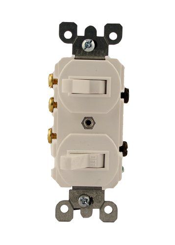 Leviton 5241-W 15 Amp Duplex Switch - Commercial Grade 120/277V Single-Pole/3-Way