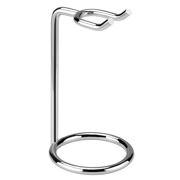 Linkidea Short Handle Safety Razor Stand - Stainless Steel Holder for Travel Shavers (Fits Handles <3.5'', Silver/Chrome)