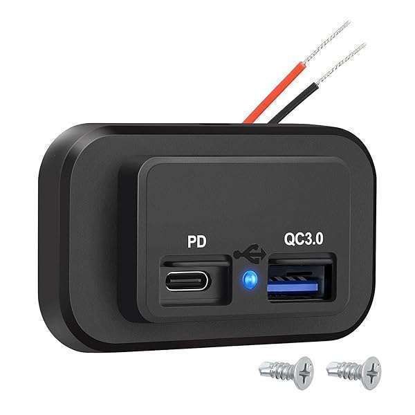 Linkstyle 12V USB Outlet: QC3.0 USB A & C Charging Socket for Car, Marine & Motorcycle