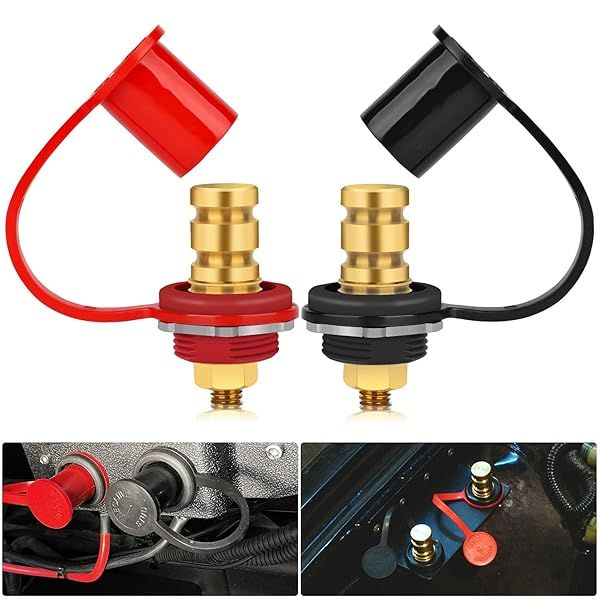 Linkstyle 2PCS Battery Charger Post, 250A Remote Battery Terminals Connectors, 3 8