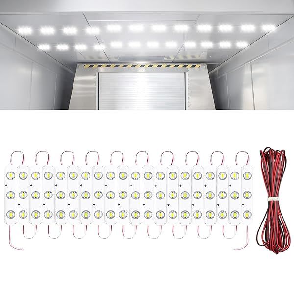 Linkstyle 60 LEDs 12V Van Interior Light Kit Super Bright Dome Lamp for RV Truck Auto Vehicle Boats Lorries Bus Camper Christmas Lights