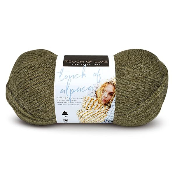 Buy Lion Brand Touch of Alpaca Yarn in Olive - Soft, Cozy, Perfect for Knitting & Crocheting