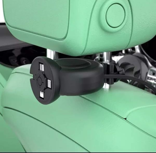 Liphontcta 3-in-1 Car Headrest Charging Cable: Retractable Power for Backseat Passengers