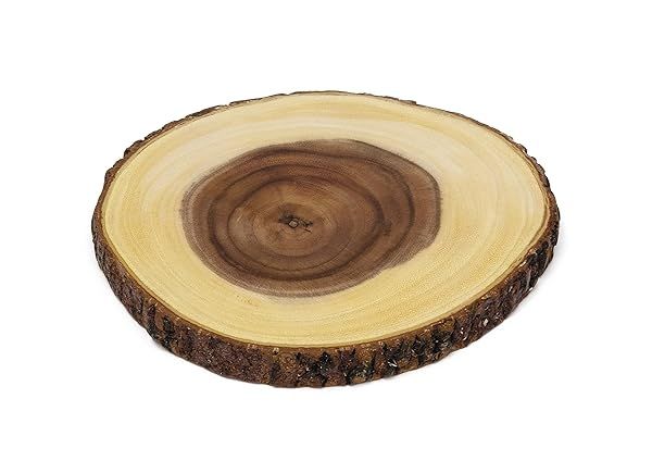 Lipper International 1040A Acacia Bark Slab Board for Serving Cheese Crackers and Hors D'oeuvres Small 8 1/2 to 9 Inches