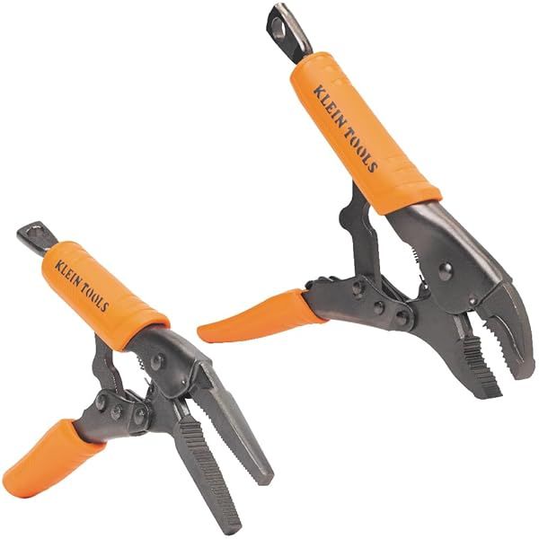 Locking Plier Set Curved Jaw 10 Inch Long Nose 6 Inch 2 Piece for Strong Grip and Versatile Use