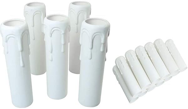 Longdex E12 Candelabra Base 12PCS White Antique Candle Light Sockets Chandelier Covers Candelabra Sleeves