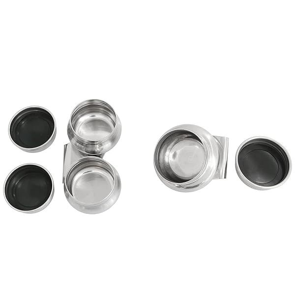 Longdex 3PCS Palette Cup Kit: Stainless Steel Double Dipper & Single Container for Acrylic/Oil Paint