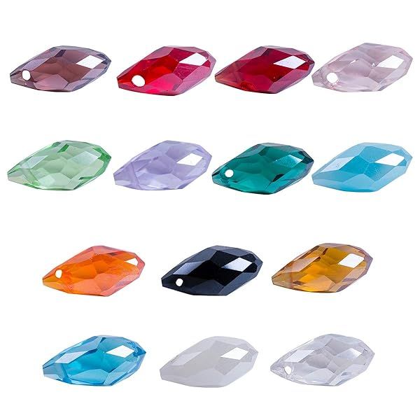280pcs Teardrop Crystal Beads - LONGWIN 6x12mm Faceted Glass for DIY Jewelry, Bracelets, Necklaces & Earrings
