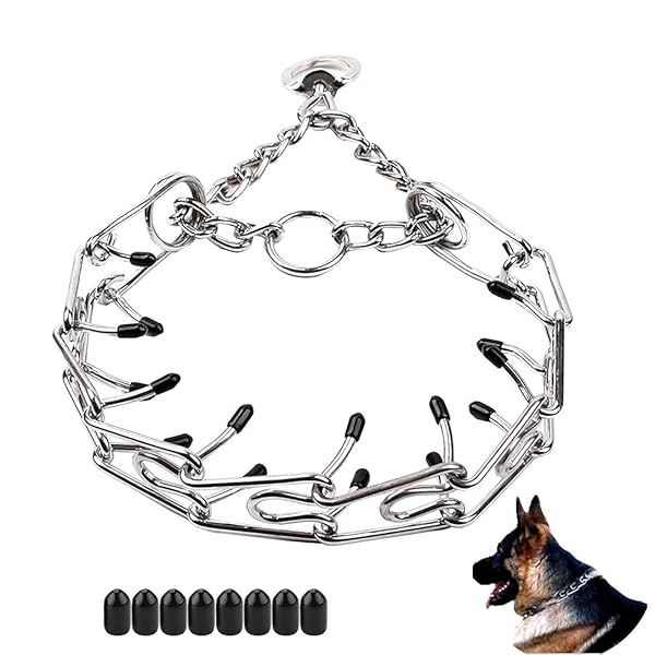 Love Dream Dog Prong Training Collar Adjustable Metal Choke Collar with Comfort Tips for Small Medium Large Dogs
