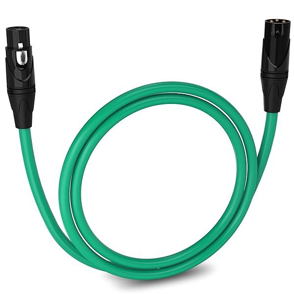 LyxPro 3 Feet XLR Microphone Cable Balanced Male to Female 3 Pin Mic Cord for Audio Interface and Recording Devices Green