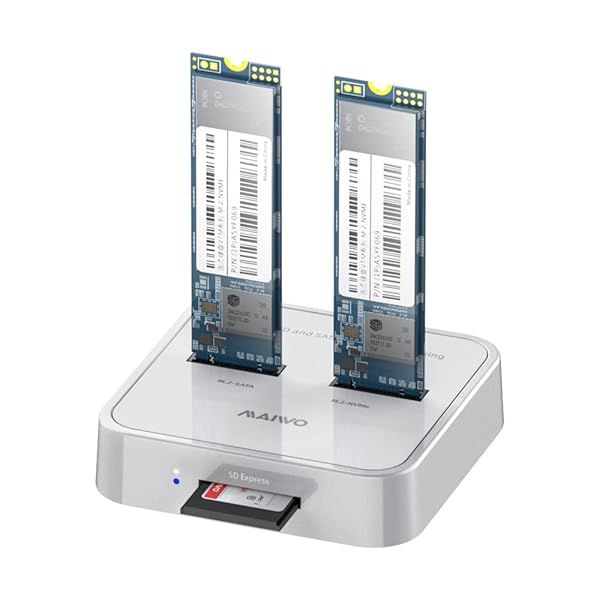 MAIWO K3016SD 3-Bay SSD Docking Station: 10Gbps M.2 NVMe & SATA Reader Adapter for SD Express