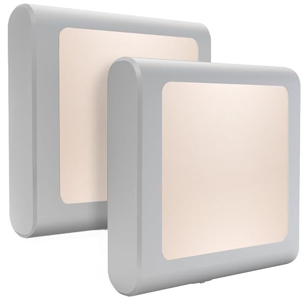 MAZ-TEK Plug-in LED Night Light with Dusk to Dawn Sensor - Adjustable Brightness for Hallway, Bedroom & Kids Room (2 Pack)