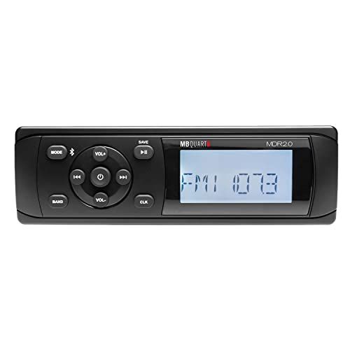MB Quart MDR2.0 160 Watt Marine Grade Digital Source Receiver Radio with Bluetooth USB AM FM Weather Band Single DIN