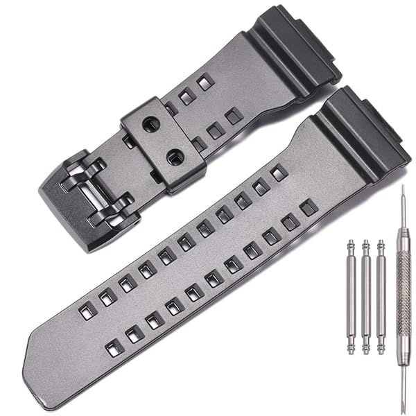 MCXGL Replacement Watchband for G-Shock GA-400-1B & GA400GB - Men's Rubber Resin Strap