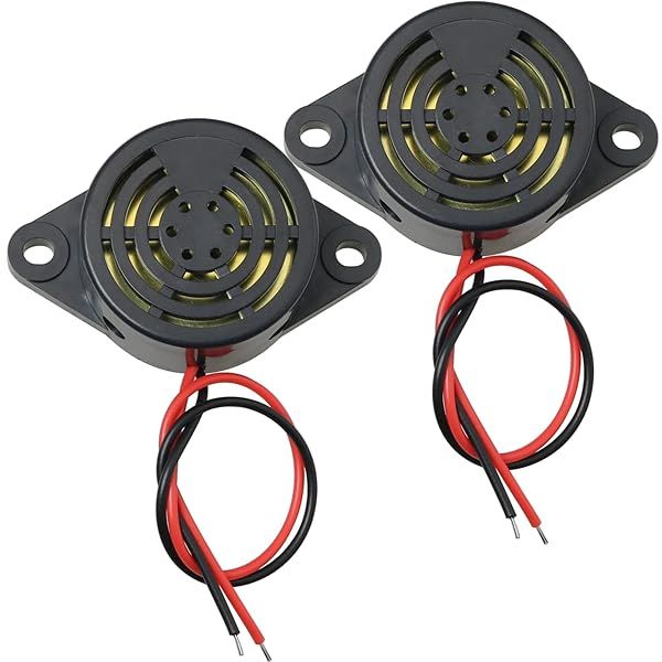 MEETOOT Piezo Electric Tone Buzzer Alarm DC 3-24V 30x15mm High Decibel Continuous Sounder Electronic Buzzer Alarm for Physics Circuits Continuous