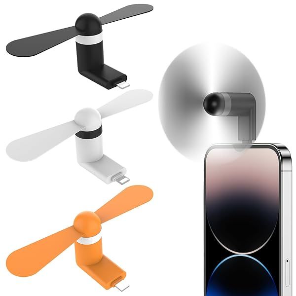 MIUOLV iPhone Fan 3-Pack: Portable Mini Fans for iPhone 14/13/12/11/X Series & iPad - Stay Cool Anywhere!