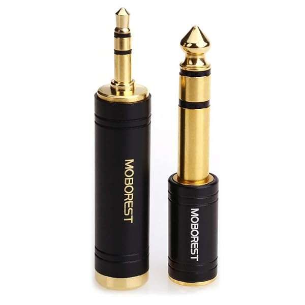 MOBOREST 3.5mm to 6.35mm Stereo Adapter - Pure Copper 2-Pack for Headphones & Amps
