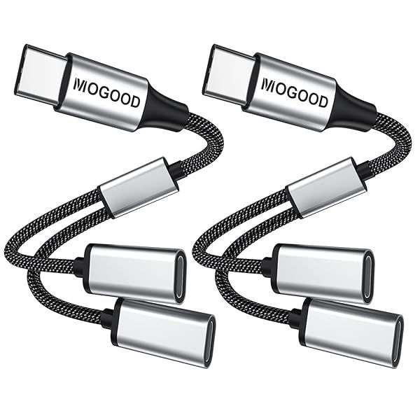 Buy MOGOOD USB C to Dual USB C Female Adapter - Durable, 2 Ports, 5V/0.9A Power Output, Not for Monitor or Charging