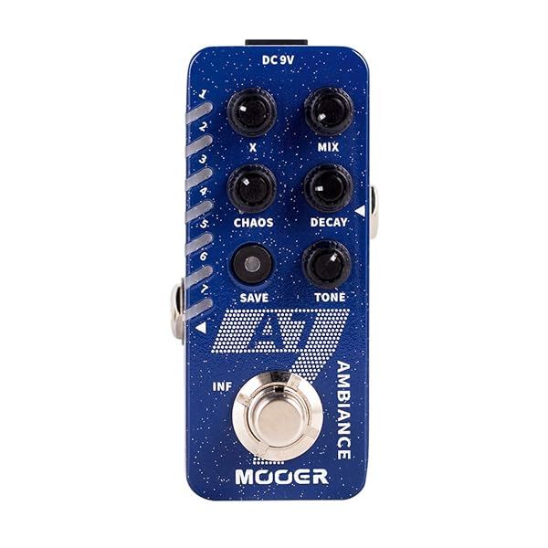 MOOER A7 Ambiance Mini Reverb Pedal with Lofi Octave Modulation Effects and Infinite Trail Function