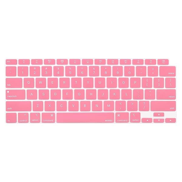 MOSISO Keyboard Cover for MacBook Air 13 inch 2020 2021 2022 A2337 M1 A2179 Waterproof Silicone Skin Pink Backlit Magic Keyboard