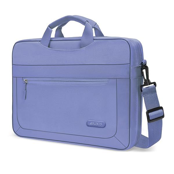 MOSISO Lavender Gray Laptop Shoulder Messenger Bag for MacBook Air 15 inch Pro 16 inch and 15-15.6 inch Notebooks with Adjustable Depth