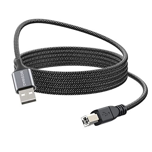 MOSWAG 3.28FT USB Printer Cable Type A to B High Speed Durable Cord for HP Canon Dell Epson Lexmark Xerox Brother Samsung and More