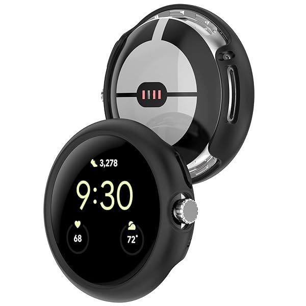 MOTONG for Google Pixel Watch PC Protective Case - PC Protective Case Cover Shell for Google Pixel Watch(PC Black)