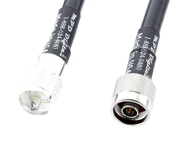 MPD Digital LMR400 Coaxial Cable 100 FT N Male to PL-259 Connectors Low Loss for CB Ham Radio Transmitters Antenna