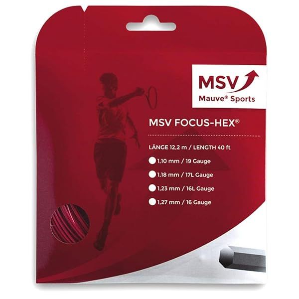 MSV String Set Focus HEX Red 12m 1.10mm High Performance Tennis Strings
