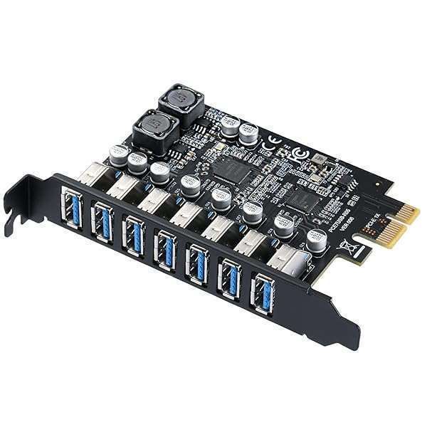 Upgrade Your PC with MZHOU 7 Port PCI Express USB 3.0 Expansion Card - Compatible with Windows 11/10/8/7/Vista/XP