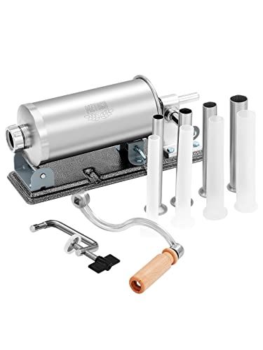 Buy MZTOGR Stainless Steel Sausage Stuffer - Manual Meat Maker with 8 Tubes for Homemade Sausages