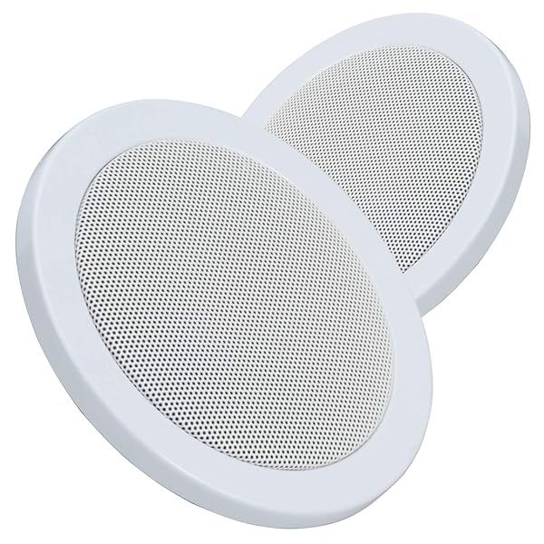 Magnadyne 5.25 Inch Dual Cone Slim Mount Speakers for RVs and Motorhomes White