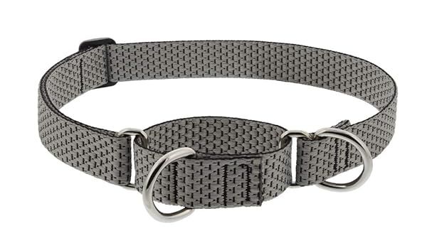 Lupine ECO Collection Martingale Large Dog Collar 1 Inch Wide Granite Adjustable 19 to 27 Inches