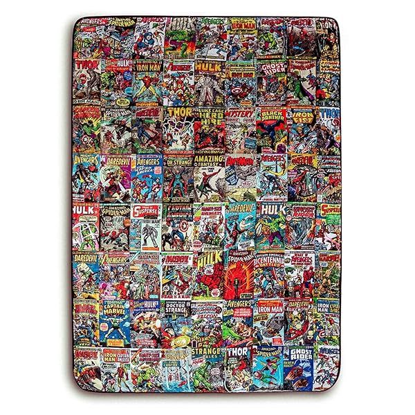 Marvel Comics Oversized Fleece Throw Blanket featuring Spider-Man Captain America Black Panther Soft Cozy Sherpa Home Decor 54 x 72 Inches