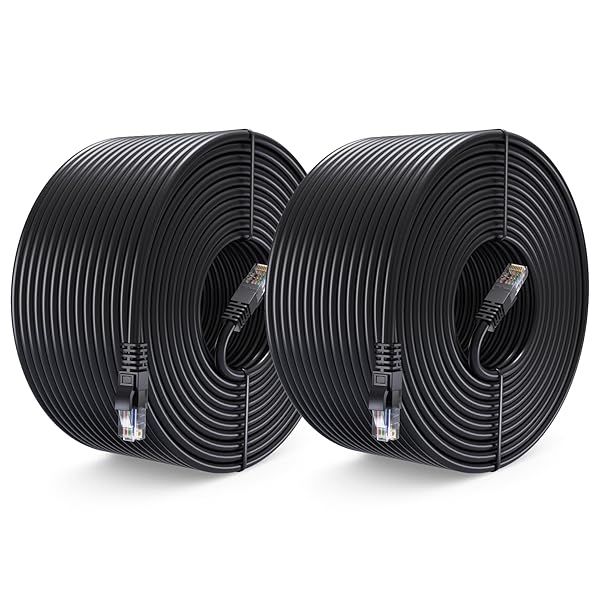 Maximm Cat 6 Ethernet Cable 150 ft (2-Pack) - High-Speed 10Gbps LAN & Internet Cable - UTP, 550MHz, Black